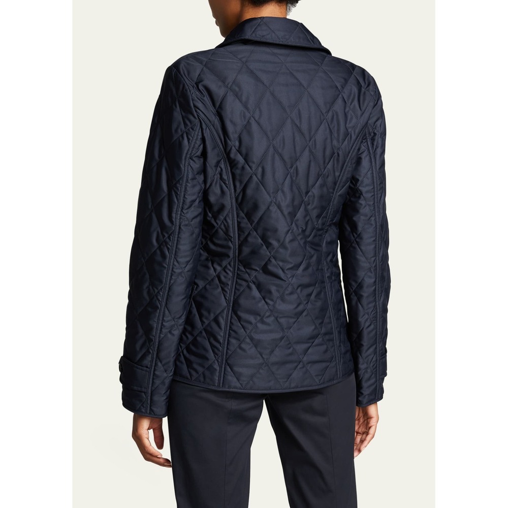 BURBERRY Diamond Quilted‎ Thermoregulated Jacket Blue Women's Size Large NWOT - Picture 4 of 7